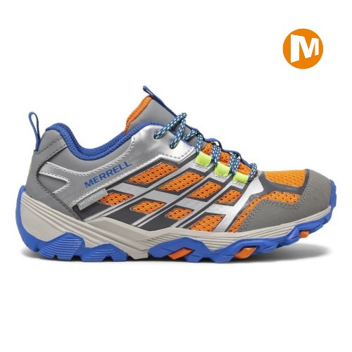 Merrell Moab FST Low Waterproof Sneaker Kinder Grau/Silber/Orange [DE-AZVSI]